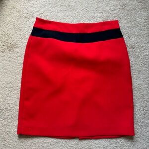 Banana Republic pencil skirt size 2 red with navy stripe